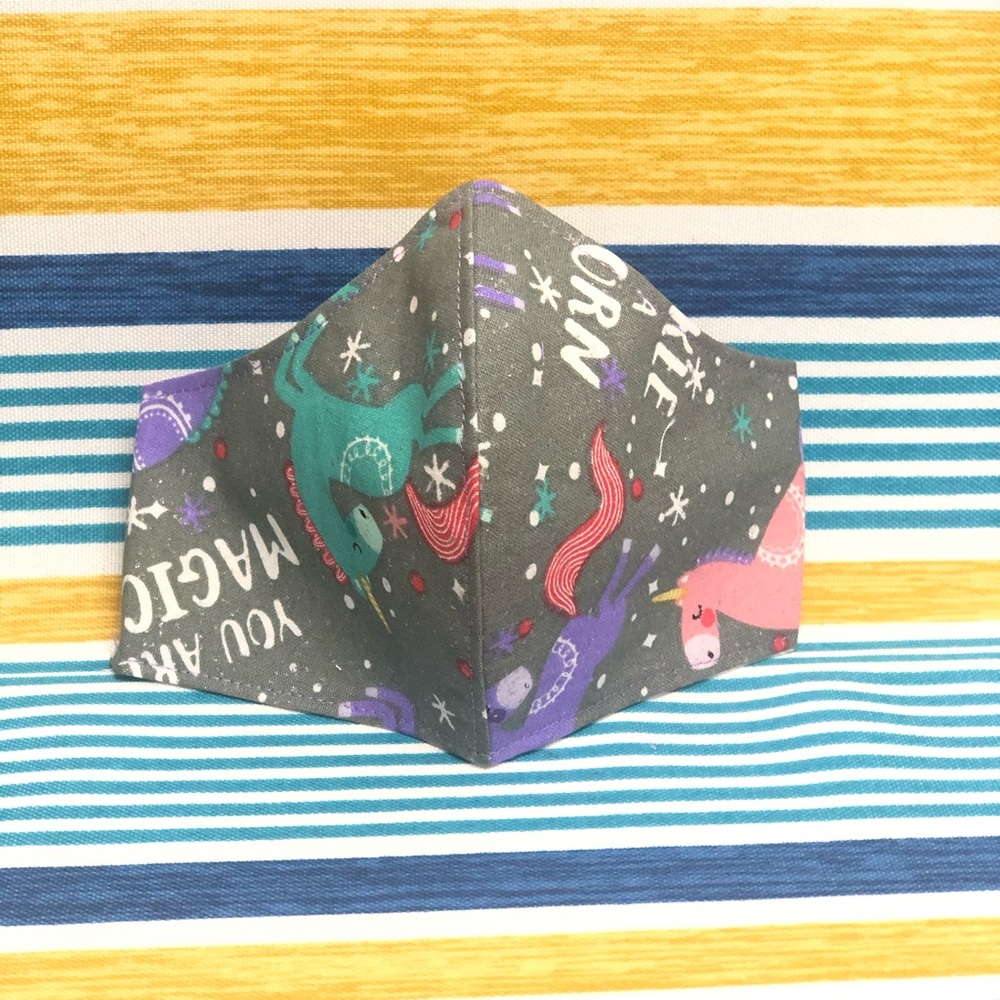 Fabric face mask, Kids Unicorn, handmade/washable